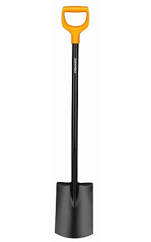 Fiskars Лопата прямая с закругленным лезвием Solid