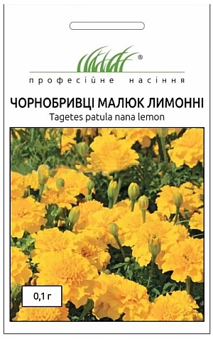 Бархатцы Малыш лимонные 
