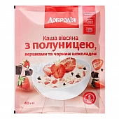 Каша Добродия овсяная с клубникой и шоколадом