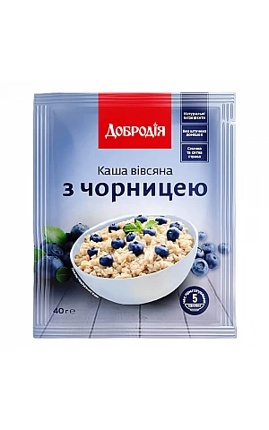Каша Добродія вівсяна з чорницею