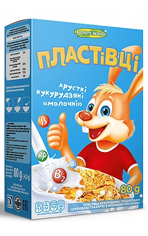 Хлопья кукурузные "Золотое зерно" 80г молочные